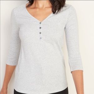 NWT Old Navy V Neck Henley 3/4 Sleeve T Shirt